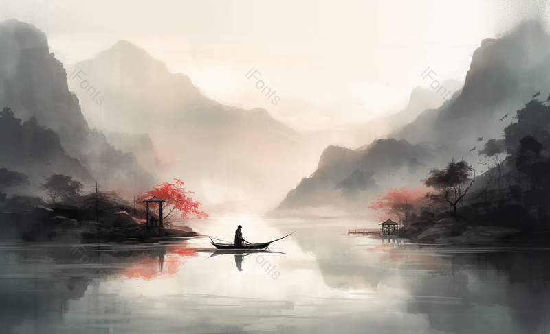 新中式水墨山水画,插画/手绘图,插画/手绘图库,插画/手绘图下载,插画/手绘